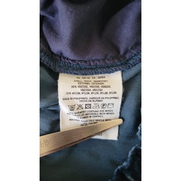 Anthropologie Hei Hei Blue Velvet Cropped Wide Leg Pants - Picture 5 of 5